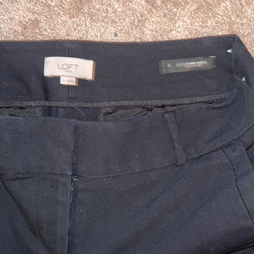 Navy blue Loft Curvy Skinny Ankle work pants